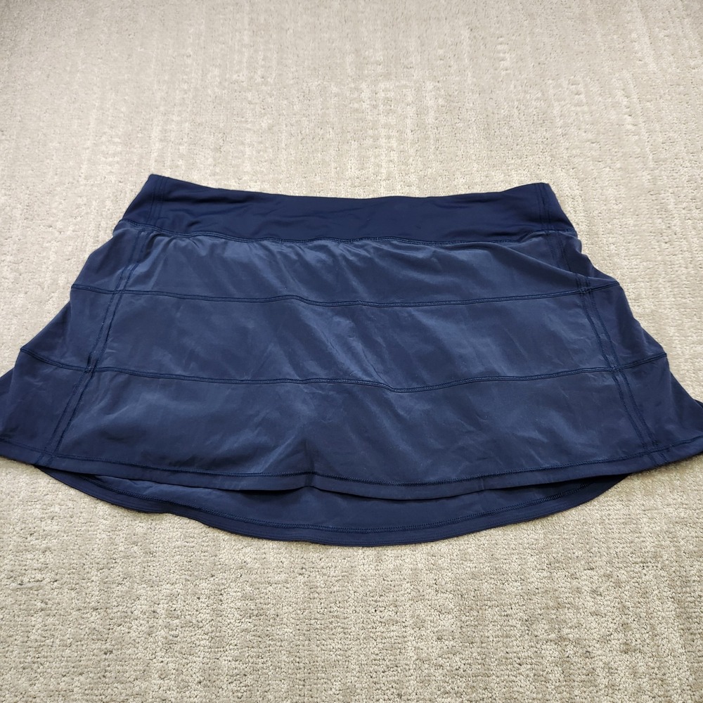 Lululemon Pace Rival Skort Skirt Women 14 Blue 4 Way Stretch Tennis Pickleball